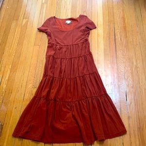 Anthropologie rust colored maxi dress